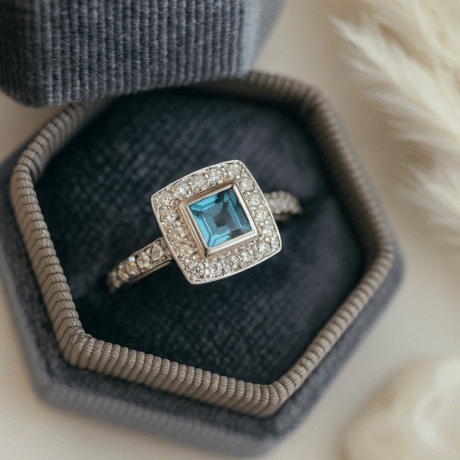 Engagement Sky Blue Topaz Woman Ring