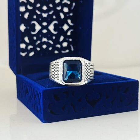 Turkish Design London Blue Topaz Men's Ring