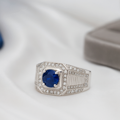 Blue Sapphire Men’s Ring