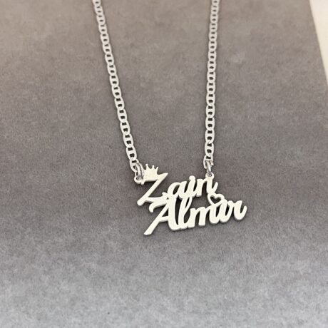 Baby Name Cut Silver Pendant With Chain