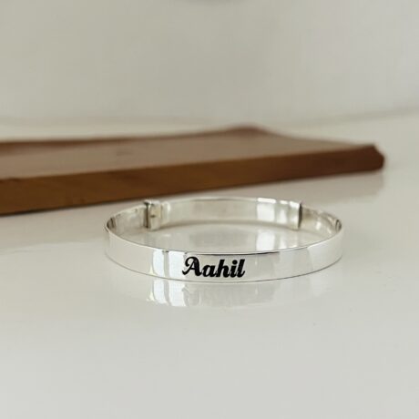 Name Engraved Silver Baby Bangle